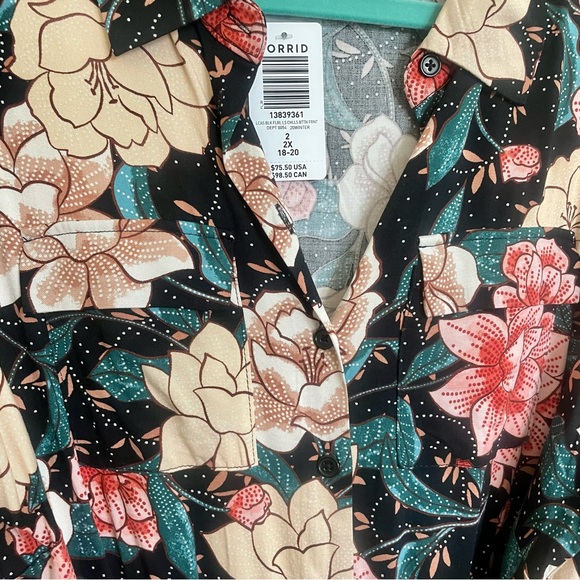 Torrid Floral Challis Shirtdress - Picture 7 of 11
